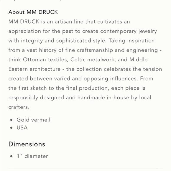 New Anthropologie x MM Druck Teja Hoop Earrings - Picture 12 of 13